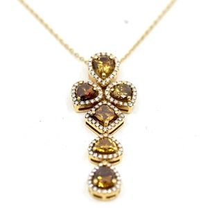 10.98 Carat Champagne Diamond Necklace